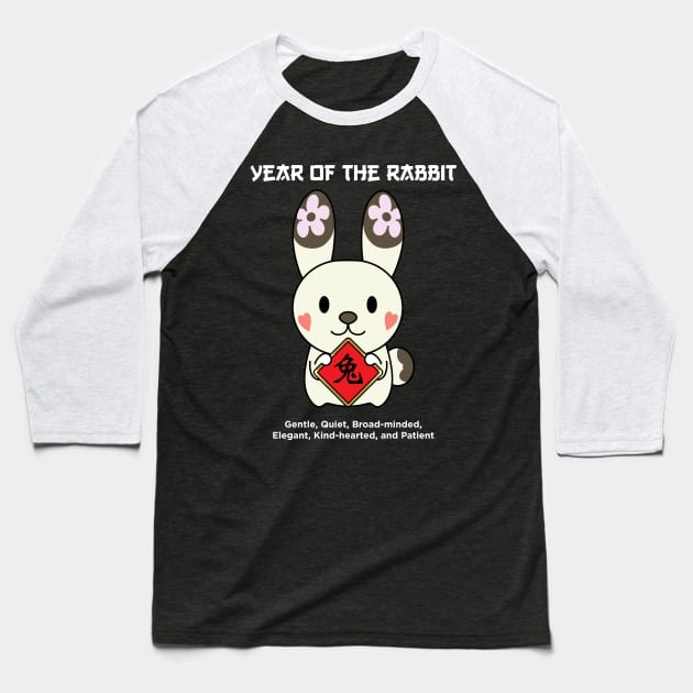 Year Of the Rabbit Chinese Zodiac Lunar New Year Baseball T-Shirt by TheBeardComic